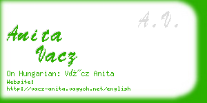 anita vacz business card